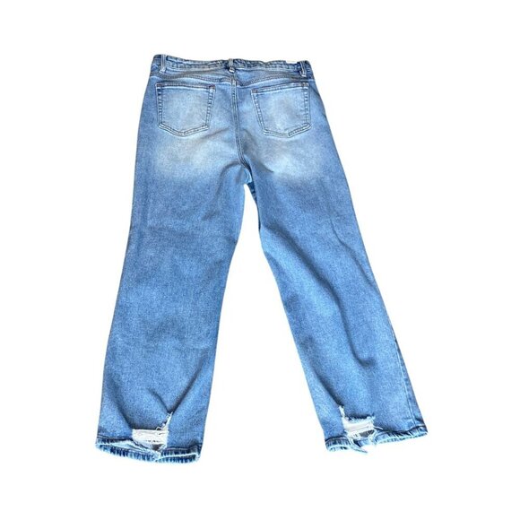 Almost Famous Dad Jean Distressed Ripped Straight Leg Blue Jr Sz 13 345G - Picture 4 of 12